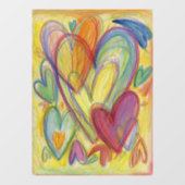 Rainbow Hearts Art Decoration Window Fensteraufkleber (Blatt)