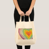 Rainbow Hearts Art Inspirational Tote Bag Tragetasche (Vorderseite (Produkt))