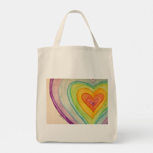 Rainbow Hearts Art Inspirational Tote Bag Tragetasche (Rückseite)
