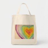 Rainbow Hearts Art Inspirational Tote Bag Tragetasche (Vorne)
