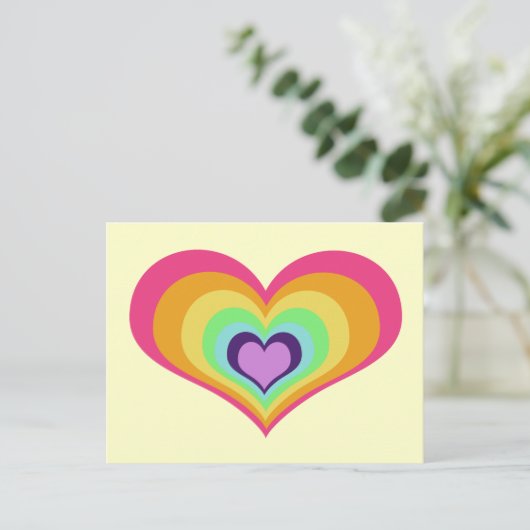 Rainbow Hearts Art Postkarte (Stehend Vorderseite)