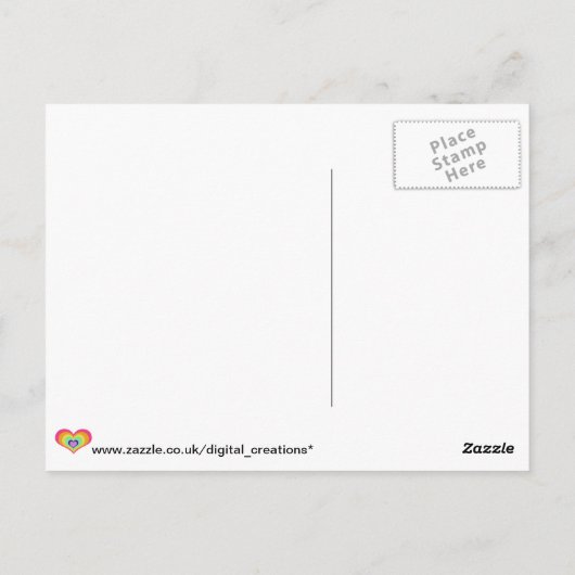 Rainbow Hearts Art Postkarte (Rückseite)