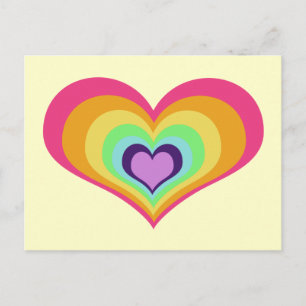 Rainbow Hearts Art Postkarte