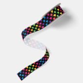 Rainbow Hearts auf schwarz Satinband (Rückseite)