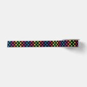 Rainbow Hearts auf schwarz Satinband (Vorderseite)