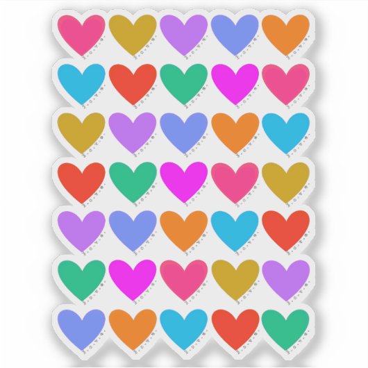 Rainbow Hearts Aufkleber (Vorderseite)