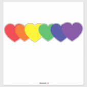 Rainbow Hearts Aufkleber (Blatt)