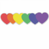 Rainbow Hearts Aufkleber (Vorderseite)