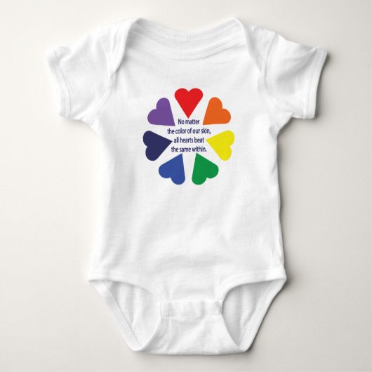 Rainbow Hearts Baby Strampler (Vorderseite)