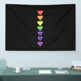 Rainbow hearts banner