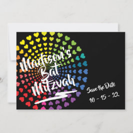 RAINBOW HEARTS Bat Mitzvah Save the Date