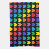 Rainbow Hearts Black Geschirrtuch (Vertikal)