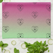 Rainbow Hearts Black Pride Heart Geschirrtuch (Gefaltet)