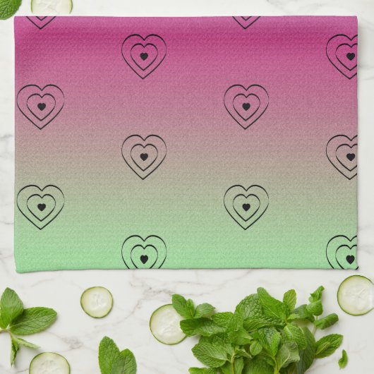 Rainbow Hearts Black Pride Heart Geschirrtuch (Gefaltet)