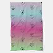 Rainbow Hearts Black Pride Heart Geschirrtuch (Vertikal)