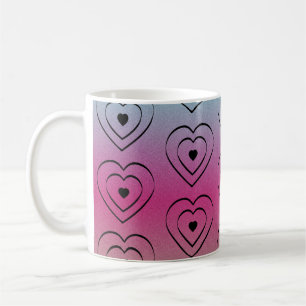 Rainbow Hearts Black Pride Heart Kaffeetasse