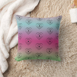 Rainbow Hearts Black Pride Heart Kissen