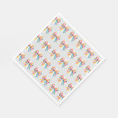 Rainbow Hearts Bow Baby Shower Serviette (Ecke)