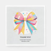 Rainbow Hearts Bow Baby Shower Serviette (Vorderseite)