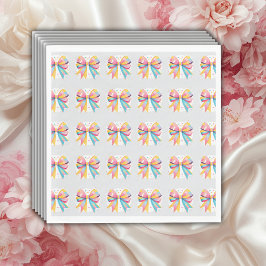 Rainbow Hearts Bow Baby Shower Serviette