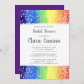 Rainbow Hearts Bridal Dusche Einladung (Vorne/Hinten)