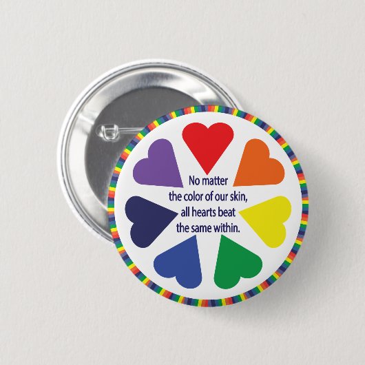 Rainbow Hearts Button (Vorne & Hinten)