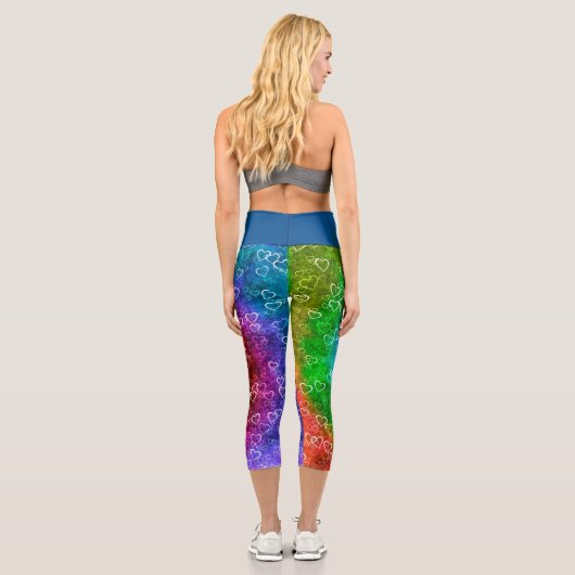 Rainbow Hearts Capri Leggings (Rückseite)