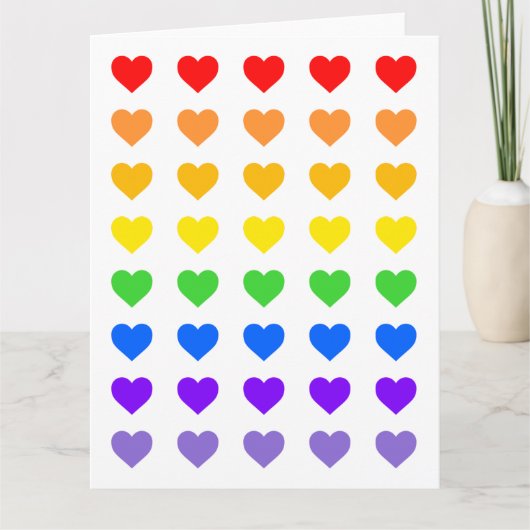 Rainbow Hearts Card Karte (Vorderseite)