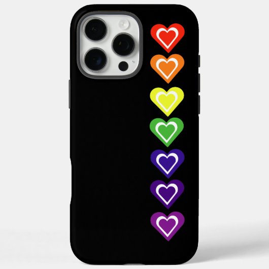 Rainbow hearts Case-Mate iPhone hülle (Rückseite)