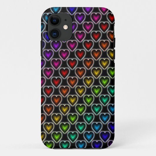 Rainbow Hearts Case-Mate iPhone Hülle (Rückseite)