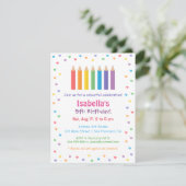 Rainbow Hearts Coloring Pencils Arts Geburtstag Einladung (Stehend Vorderseite)