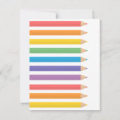 Rainbow Hearts Coloring Pencils Arts Geburtstag Einladung (Rückseite)