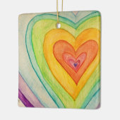 Rainbow Hearts Custom Holiday Gift Ornamente (Links)