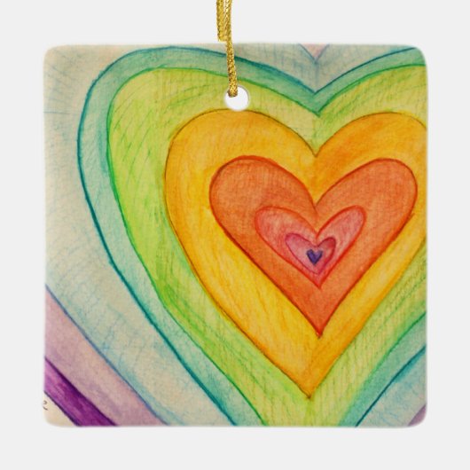 Rainbow Hearts Custom Holiday Gift Ornamente (Vorderseite)