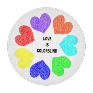 Rainbow-Hearts-Cutting-Board für interrassische Li Schneidebrett