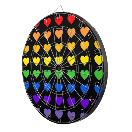 Rainbow Hearts Dartscheibe (Vorderseite rechts)