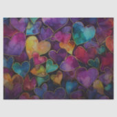 Rainbow Hearts Decoupage Tissue Paper Seidenpapier (Vorderseite)