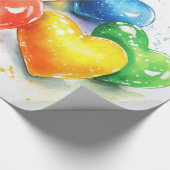 Rainbow Hearts Digitale Kunst Geschenkpapier (Ecke)