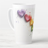 Rainbow Hearts Digitale Kunst Milchtasse (Linke Ecke)