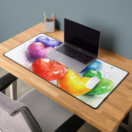 Rainbow Hearts Digitale Kunst Schreibtischunterlage