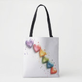 Rainbow Hearts Digitale Kunst Tasche (Vorderseite)