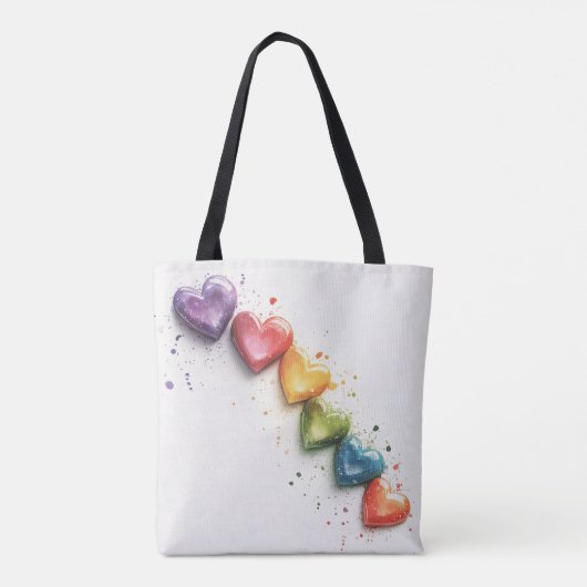 Rainbow Hearts Digitale Kunst Tasche (Rückseite)