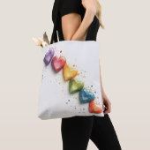 Rainbow Hearts Digitale Kunst Tasche (Von Nahem)