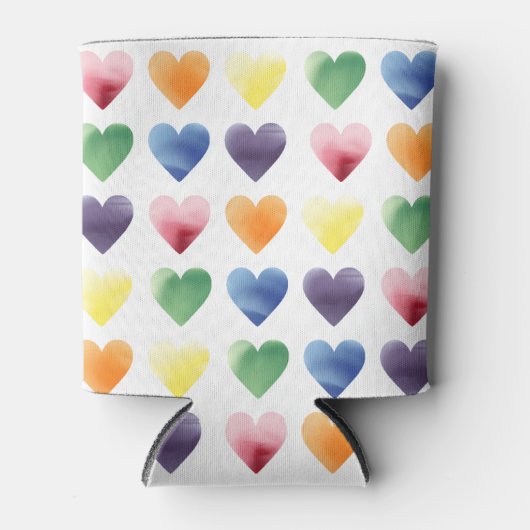 Rainbow Hearts Dosenkühler (Vorderseite)