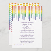 Rainbow Hearts Einladung (Vorne/Hinten)