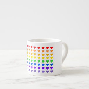 Rainbow Hearts Espressotasse
