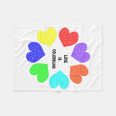 Rainbow Hearts Fleece Blanket, Liebe (Vorderseite (Horizontal))