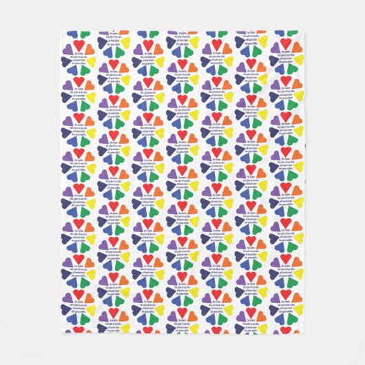 Rainbow Hearts Fleecedecke (Vorderseite)