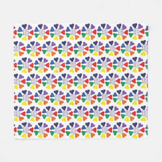 Rainbow Hearts Fleecedecke (Vorderseite (Horizontal))