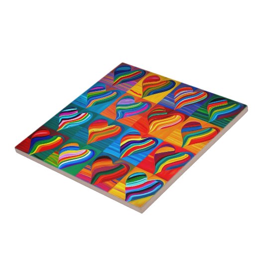 Rainbow Hearts Fliese (Seite)